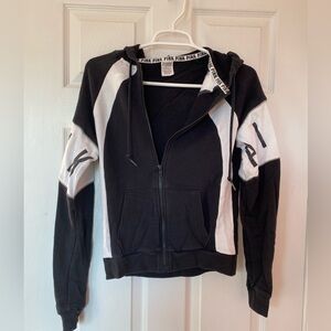 Womens VS Pink Black and White Zip Hoodie Size XS